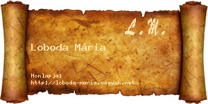 Loboda Mária névjegykártya
